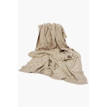 Imagem de Peseira Tricô Losango HomeBliss, Bege, 150x90cm