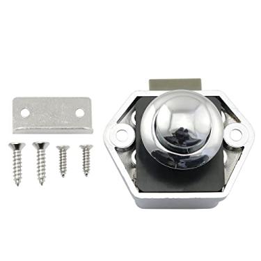 Imagem de SQXBK Fechaduras de trava com botão de pressão para armário, maçanetas de porta de armário, botão de trava, gaveta, armário, porta de armário, maçaneta, trinco sem chave, cromado