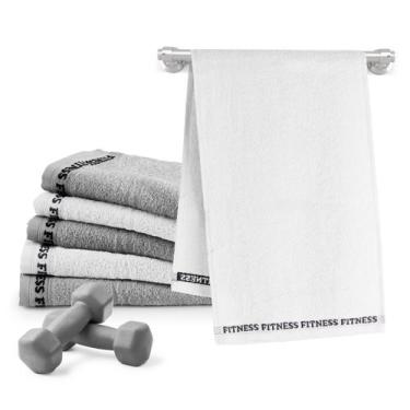 Imagem de Toalha de Academia Fitness Kit 6 Peças 90cm x 30cm - Dianelli, Branco 