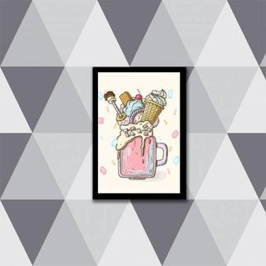 Imagem de Quadro Ilustração Sorvete Sunday 24x18cm - Quadros On-line, Madeira br