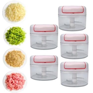 Imagem de kit Mini Multiprocessador Triturador Picador Manual 2 Lâminas Inox 5 u