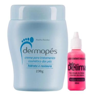 Imagem de Kit Tratamento para Pés Rachados: Dermopés 230 g + Loção Delima Milagr