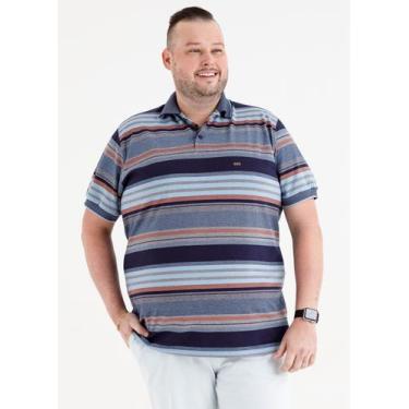 Imagem de Camisa Polo Plus Size Listrada Rapport - Mar Adentro, G2, Dark allure