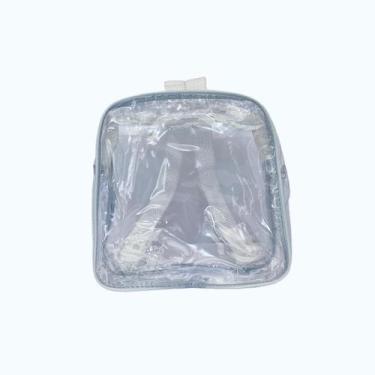 Imagem de MINI mochila BRANCA infantil transparente cristal escola viagem lanche