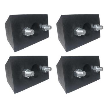 Imagem de Kit 4 Batentes Maciços Calço de Borracha Para Caminhões Docas 145x60x8