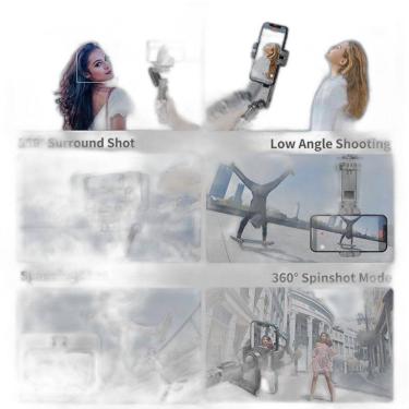 Imagem de Bastão Estabilizador Pau Selfie Gimbal Q18: App Flash