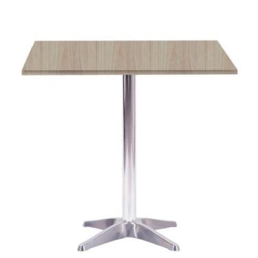 Imagem de Mesa Delta em Alumínio 75 cm (Alt) Base em X Tampo MDP Quadrado 60 cm 