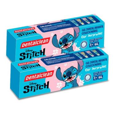 Imagem de Kit 2 Pasta de Dente Gel Dental com Flúor Infantil Stitch Morango 104g