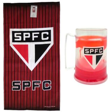 Imagem de Kit Presente São Paulo - Caneca / Toalha de Banho Oficial, Único, Verm