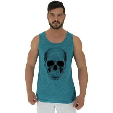 Imagem de Regata Clássica Masculina MXD Conceito Caveira Quadricular, Azul petró
