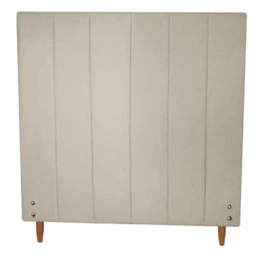 Imagem de Cabeceira Estofada Vitória para Cama Box Viúva Suede Bege 120cm JBF - 