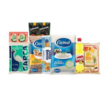 Imagem de Cesta Básica Premium 11 Itens Completa Familiar - arroz carunchao feij