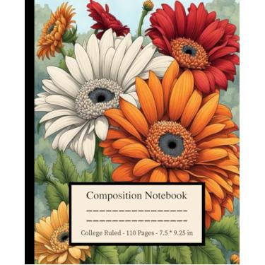 Imagem de Composition Notebook College Ruled: Gerbera Blossom Journal | Botanical Illustration | Cute Floral Aesthetic Notebook | 110 Pages | Wide Lined