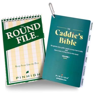 Imagem de Pin High: O folheto Round File Scorecard e o combo da Bíblia do Caddie