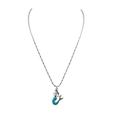 Imagem de BlueRica Pingente de sereia azul em corrente de aço inoxidável