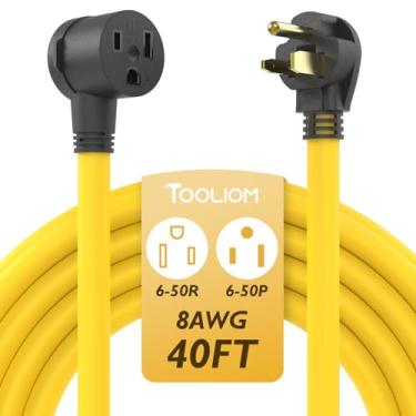 Imagem de TOOLIOM 6-50P to 6-50R Welder Extension Cord 40FT 8AWG Power Extension Cord for Welding Machines with ETL Approved