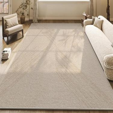 Imagem de Tapete listrado artístico bege creme linha geométrica tapetes sala de estar luxo decorativo tapetes quarto tapete, YHT010, 2, F, 300x400CM