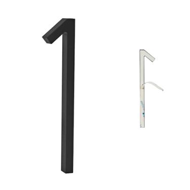 Imagem de YWONOBS Números de porta, números de casa autoadesivos 3D de 12 cm, números de endereço, adesivos de número de caixa de correio para casa, caixa de correio, apartamento, hotel, pátio, preto (1)