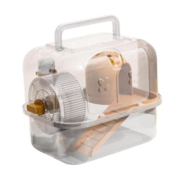 Imagem de Ｂｅｓｇａ Gaiola transportadora para hamster, transporte de viagem para porquinhos da índia, animais de estimação pequenos viajando, portátil respirável para,