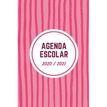 Imagem de AGENDA ESCOLAR 2020-2021: Agenda semana vista (Septiembre 2020 / Septiembre 2021) | Planificador semanal (Español) | Calendario | Colegio, secundaria, estudiante | Tapa blanda Rosa Rayas