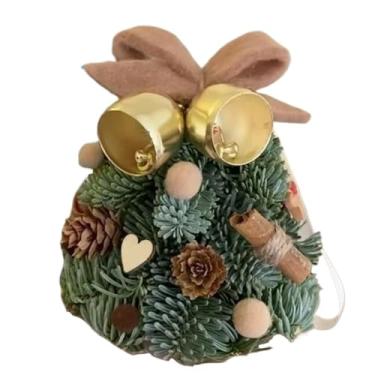 Imagem de Árvore de Natal de mesa pequena,Árvore de Natal de mesa | Ornamentos para centros de mesa à prova d'água | Árvore de Natal pequena artificial de PVC com sino para família, amigos e colegas
