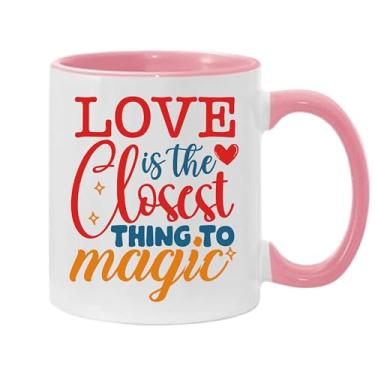 Imagem de SpreadPassion Caneca de café Love Is The Closest Thing To Magic, presente para namorado e namorada, ideia de presente de dia dos namorados, presente para marido e esposa, ideia de presente de