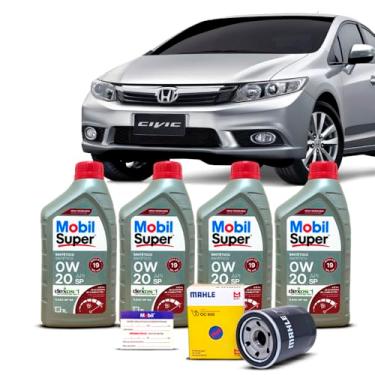 Imagem de Kit Troca de Oleo 0w20 e Filtro Honda Civic 1.8 16v 2013 a 2015