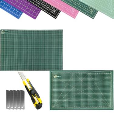 Imagem de Base de Corte Placa Grande 90x60 Para Mesa Bancada Multiuso Estilete Profissional Patchwork Costura Scrapbook Artesanato (Verde)