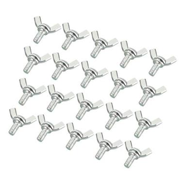 Imagem de Parafusos de asa de asa de borboleta uxcell M5 x 10 mm 0,8 mm de aço carbono 20 peças