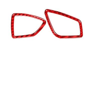 Imagem de IKUESM Compatível com BMW Série 3 GT F30 F34 2013-2018 Acessórios Fibra de carbono Painel do carro Ar condicionado Descongelamento Ventilação Guarnição Adesivo da moldura(Left-hand drive RED A)