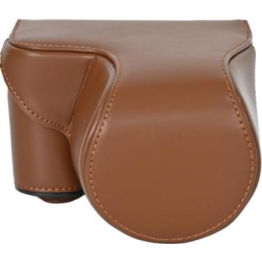 Imagem de Capa para ZV-E10, capa para câmera BMAOLLONGB de couro sintético premium para Sony ZV-E10 com alça de pescoço (café)