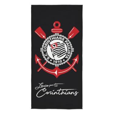 Imagem de Toalha Aveludada Transfer Corinthians 70 cm x 1,40 m Com 1 peça