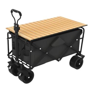 Imagem de carroça Carrinho de vagão com rodas, vagão utilitário dobrável para mercearia com saco de pano de armazenamento, carrinho de praia para transporte de cargas dobrável