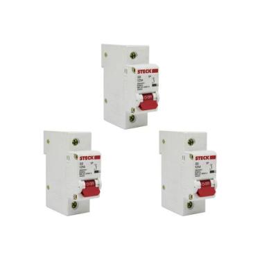 Imagem de Kit C/3 - Disjuntor Steck Din Unipolar 125A Sd61 C10Ka