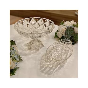 Imagem de Centro de Mesa Lyor em Cristal Deli Diamond - 32,5 x 19,5cm