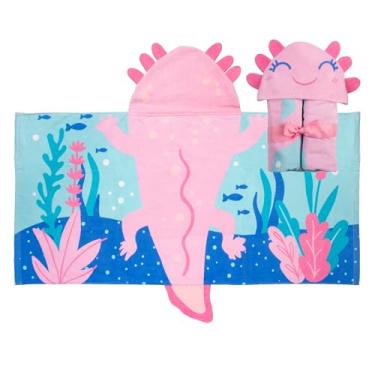 Imagem de Stephen Joseph, Toalha de praia infantil com capuz, toalha para meninas e meninos, saída de piscina super absorvente personagens fofos, Axolotl