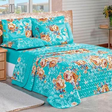 Imagem de Cobre Leito Super King 200 Fios Dupla Face 3 Peças Naturalle Jasmine