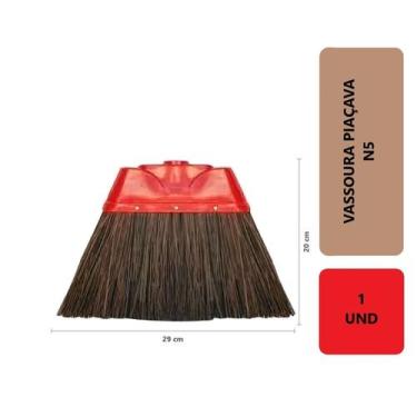 Imagem de 1 Unidade Vassouras Piaçava Natural Reforçada Multiuso Cheia Limpeza I