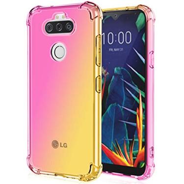 Imagem de Ueokeird Capa para LG Aristo 5 Plus/para LG Phoenix 5/Tribute Monarch/para LG K8X/para LG Risio 4/para LG Fortune 3, capa protetora de TPU flexível gradiente transparente à prova de choque para LG K31