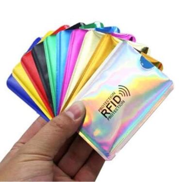 Imagem de Kit 10 Unidades Capa Protetor De Cartão Crédito Bancário Anti Furto Anti-Furto Bloqueador Protetora Para Segurança Débito Por Aproximação (50, Sortido)
