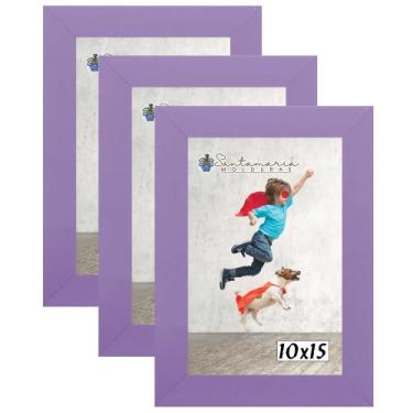 Imagem de Kit 3 Molduras Porta Retrato 10X15 Lilás - Santamaria Molduras