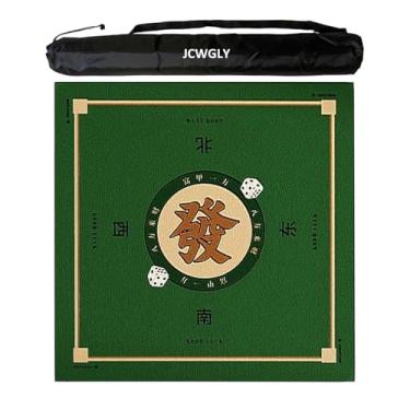 Imagem de Tapete Quadrado Grosso De Mahjong Com Bolsa De Transporte, Tapete De Mesa Antiderrapante E Redutor De Ruído, Para Mah Jong E Pôquer(Green,90x90 cm/35.43x35.43 in)