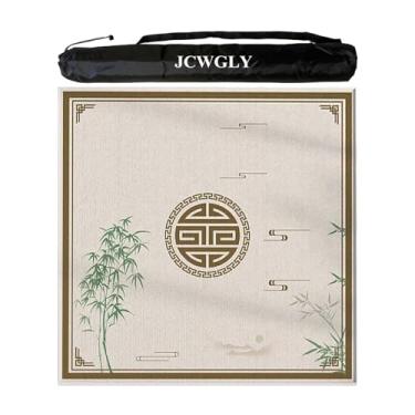 Imagem de Tapete De Mahjong Quadrado Chinês Para Mesas, Cartas De Pôquer, Jogos De Tabuleiro, Toalha De Mesa, Antiderrapante E Redução De Ruído, Almofadas Grossas, Fácil De Limpar(Beige 1,80x80 cm/31.49x31.49 i