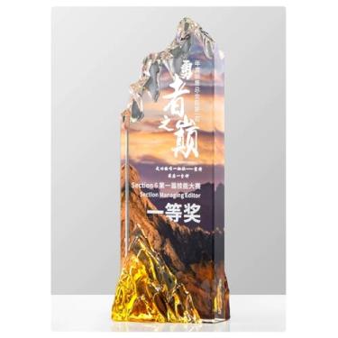 Imagem de Bespoke Crystal Trophy - Prêmio elegante para vencedores de competições, reuniões corporativas e reconhecimento de funcionários - Pinnacle of Courage (3, 23 x 8 cm)