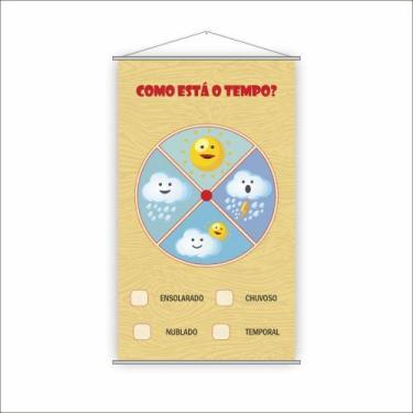 Imagem de Banner Pedagógico Escolar - Como Está O Tempo 120X65Cm - Plimshop