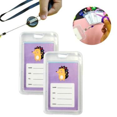 Imagem de 2 Un Suporte Para Cartão Colorido Com Cordão E Elástico Prático - Kit 