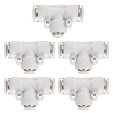 Imagem de HARFINGTON 5 peças de encaixes push to connect tubo de 3/8 polegada OD x 1/4 polegada OD, kit de encaixe pneumático de mangueira de ar de conexão rápida de plástico T reduzindo 3 vias conector de