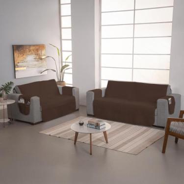 Imagem de Protetor de sofá KIT 2-3 lugares 170 fios c/ porta objetos - SAFIRA EN