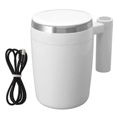 Imagem de Caneca de café com agitação magnética automática QANYEGN 380ml, xícara de mistura de café de aço inoxidável com carregamento USB, caneca com agitação automática, adequada para