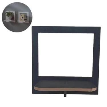 Imagem de Prateleira Decorativa Quadrada Preta 27 x 27 cm - Imporiente